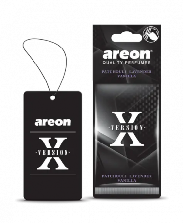 Ароматизатор AREON X-VERSION бумажный Patchouli Lavender Vanilla (10шт)