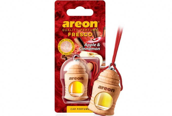 Ароматизатор подвесной AREON FRESCO флакон с деревянной крышкой Apple&Cinnamon (12шт)