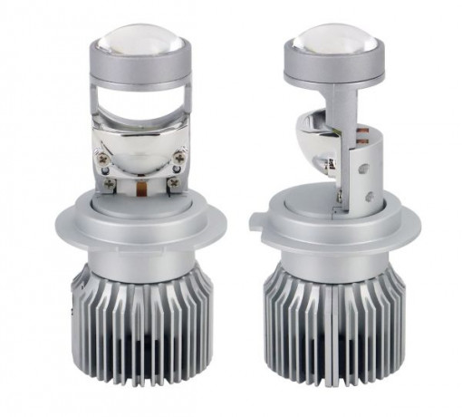 Лампы светодиодные линзованные R10-H7 с вентилятором 9-50V,60W/шт,4575 чип,12000LM,6500K (компл 2 ш