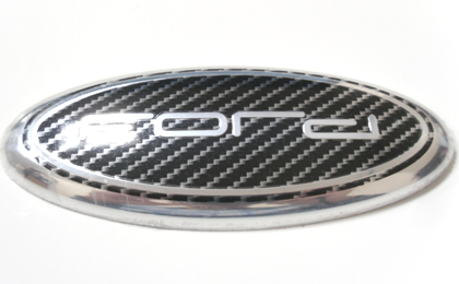Эмблема  FORD 11*4,2см без корпуса СФЕРИЧЕСКАЯ карбон