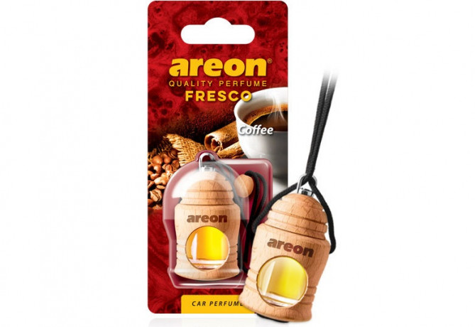 Ароматизатор подвесной AREON FRESCO флакон с деревянной крышкой Coffee (12шт)
