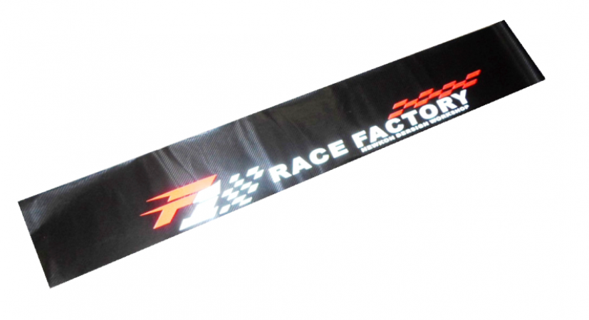 Наклейка на лобовое стекло карбон RACE FACTORY DT-125 130x21см