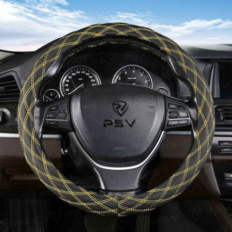 Оплетка PSV RADIKAL (Черный/Отстрочка желтая) M, экокожа