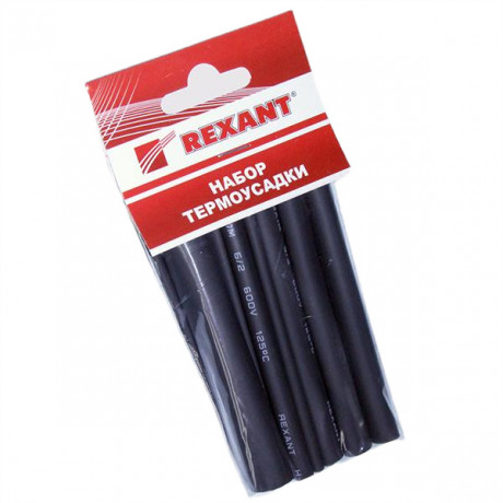Трубка изоляц. термоусад. ассорти (8шт) Rexant Коэффициент усадки 3:1