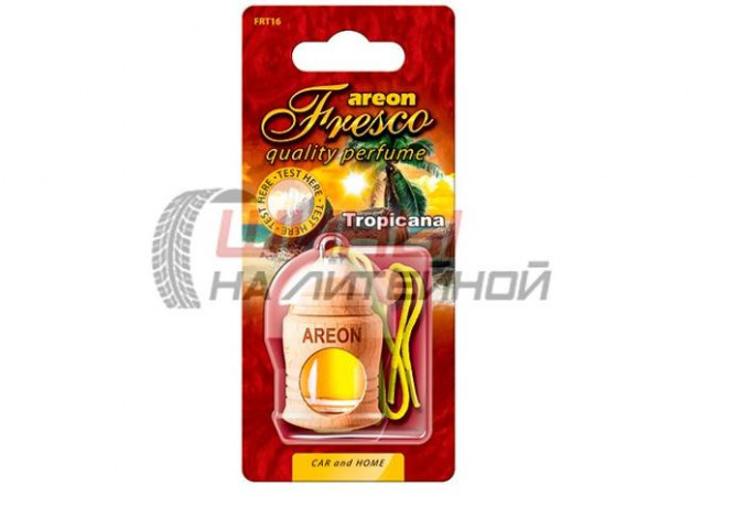 Ароматизатор подвесной AREON FRESCO флакон с деревянной крышкой Tropicana (12шт)