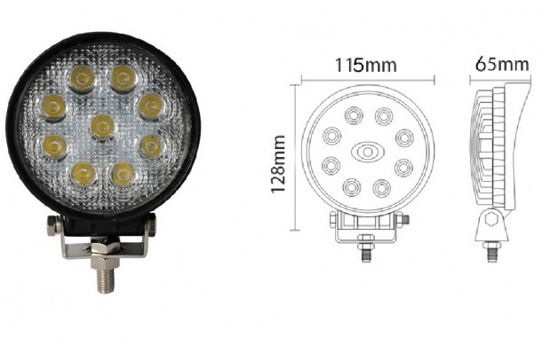 Дневные ходовые огни 27W-BK-YX (1шт) 12V,24V
