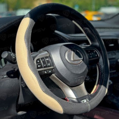 Оплетка на руль PSV ALCANTARA Fiber (Черно-Бежевый) М, экокожа, шт
