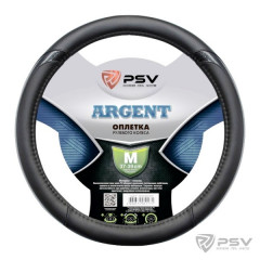 Оплетка на руль PSV ARGENT (ЧЕРНЫЙ) экокожа М, шт
