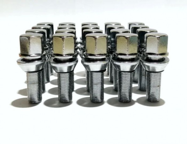 Болт колесный M12x1,25 28, ключ 17, подстроечный конус +/- 1мм, хром 172110PCD (кратно 20)