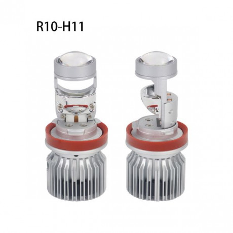 Лампы светодиодные линзованные R10-H11 ZMB с вентилятором 9-50V,60W/шт,4575 чип,12000LM,6500K (комп