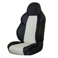 Чехлы универсальные RECARO РОМБ экокожа белая, нить белая, компл