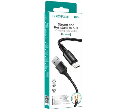 USB кабель для зарядки Borofone BX54 Micro  плетеный красный