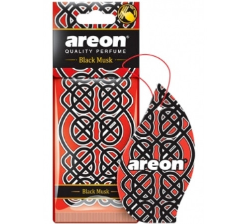 Ароматизатор подвесной  AREON   BLACK MUSC бумажный / Чёрный мускус