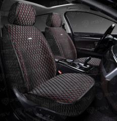 Накидки 5D PSV Xolodok 2 FRONT (Черный/Отстрочка красная), на передние сиденья, холодок, пар