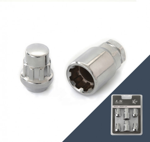 Секретные гайки M12x1,5 32, конус, закрытая, 4+2 ключа, CH, H-20705SP S043773 LS