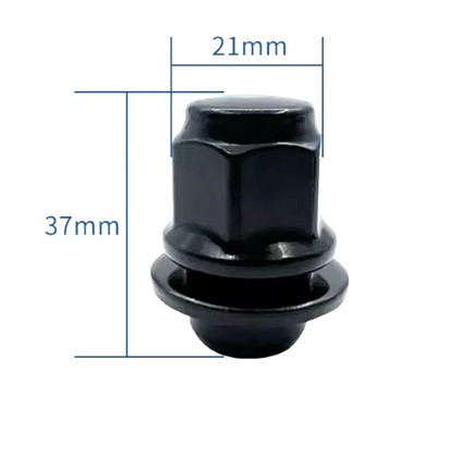 Гайка колесная M12x1,5 37,5 ключ 21мм, пресс-шайба, закрытая, BLACK, T003B   (кратно 20)Toyota, Lexu