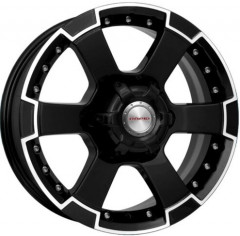Автодиск литой R16 7J 6x139,7 ET38 D92,5 КиК M56  Литой / Черный с полированной лицевой поверхностью, шт