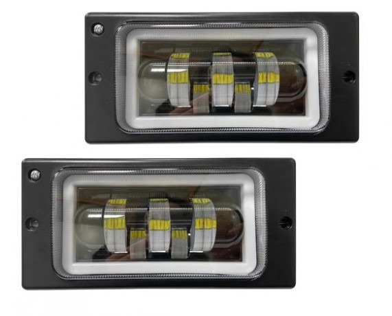 Фары противотуманные Ваз 2110 (LED) ДХО металл. корпус (5 линз)
