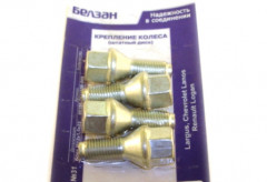 Комплект крепления колеса M12x1.5x22, конус Ларгус, Логан, Ланос (штатный диск), шт