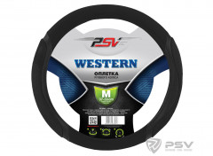 Оплетка на руль PSV WESTERN (ЧЕРНЫЙ) кожа М, шт