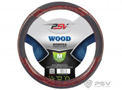 Оплетка на руль PSV WOOD (ЧЕРНЫЙ) кожа XL, шт