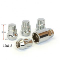 Секретные гайки M12x1.5x32, конус, 1 ключ (SC), компл