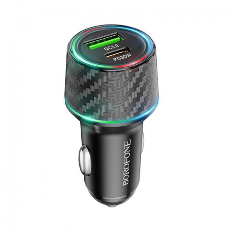 Автомобильное зарядное устройство BOROFONE BZ21  48W PD 30W+QC3.0/Type-C USB-C+USB черное