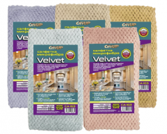 Салфетка из микрофибры 30х30 СА-163  премиум VELVET 260 гр/м3 (5шт), упак