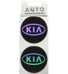 Наклейка на колесный диск голографическая  KIA d60, компл