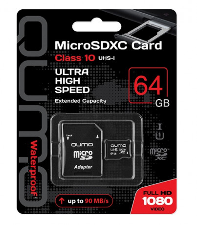 Карта памяти   QUMO  Micro 64Gb UHS-I 3.0  10 class
