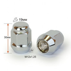 Гайка колесная M12x1,25 30, конус, ключ 19, хром 401344Cr (кратно 20), шт