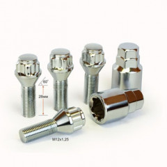 Секретные болты M12x1,25 56/28, конус, 4+2 ключа, CH, (SC) 372110H2(.), компл
