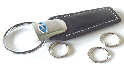 Брелок HYUNDAI металл+кожа 3 кольца