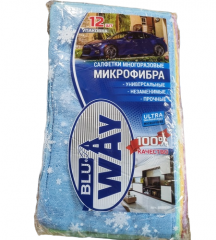 Салфетка из микрофибры 35х40 BLU WAY набор из 12 штук  , упак