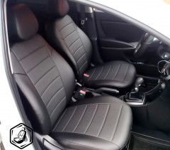 Чехлы KIA RIO III/ HYUNDAI SOLARIS I - Sd экокожа черные 2/3 Премиум, компл