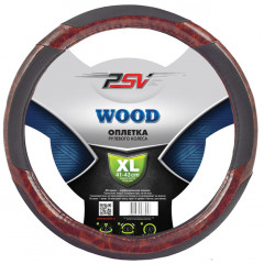 Оплетка на руль PSV WOOD (СЕРЫЙ) кожа XL, шт