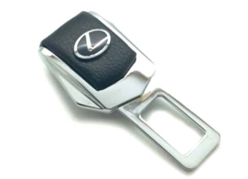 Заглушка ремня безопасности ХРОМ МЕТАЛ+КОЖА С LEXUS