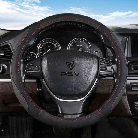 Оплетка PSV LEADER (Черный/Отстрочка красная) XL,экокожа