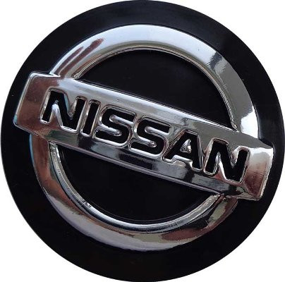 Колпачок на ступицу NISSAN NS-004 черный/хром (60мм)