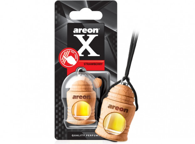 Ароматизатор подвесной AREON FRESCO X-Ver флакон с деревянной крышкой Strawberry (12шт)