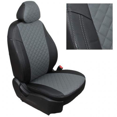 Чехлы Renault Duster с 11-14г./Renault Sandero I с 09-14г./Nissan Terrano III с 12-14г. РОМБ экокожа