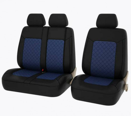 Чехлы PSV Elegant Next TRANSIT (Чёрный-Синий), ромб + экокожа